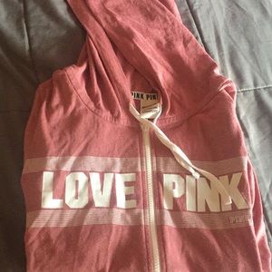 Pink zip up hoodie